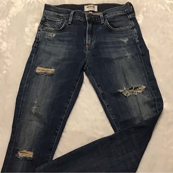 Agolde Denim - Agolde Sophie High Rise Skinny Distressed Jeans. Size 24